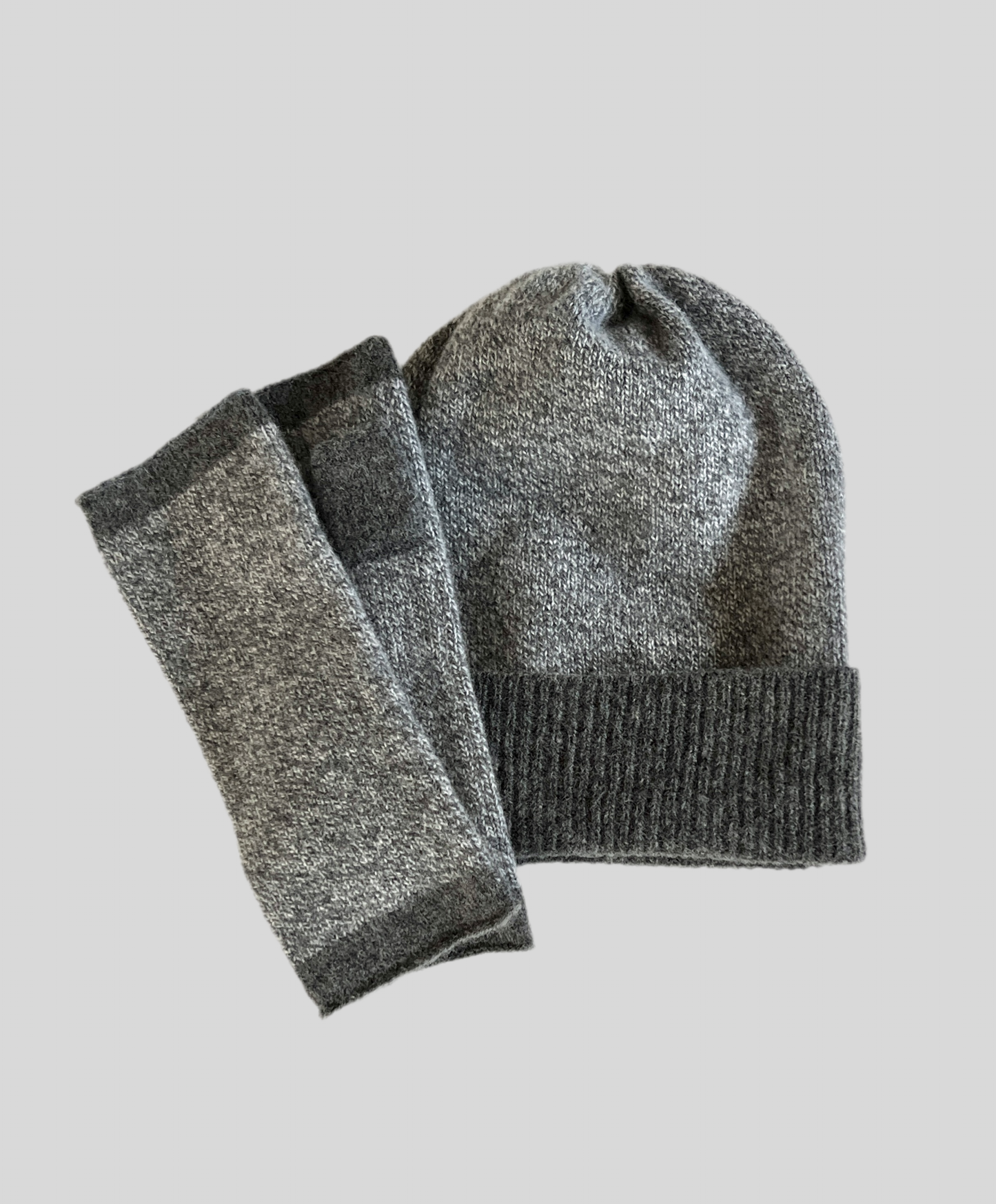 Gift set- Hat and mittens soft marled merino lambswool