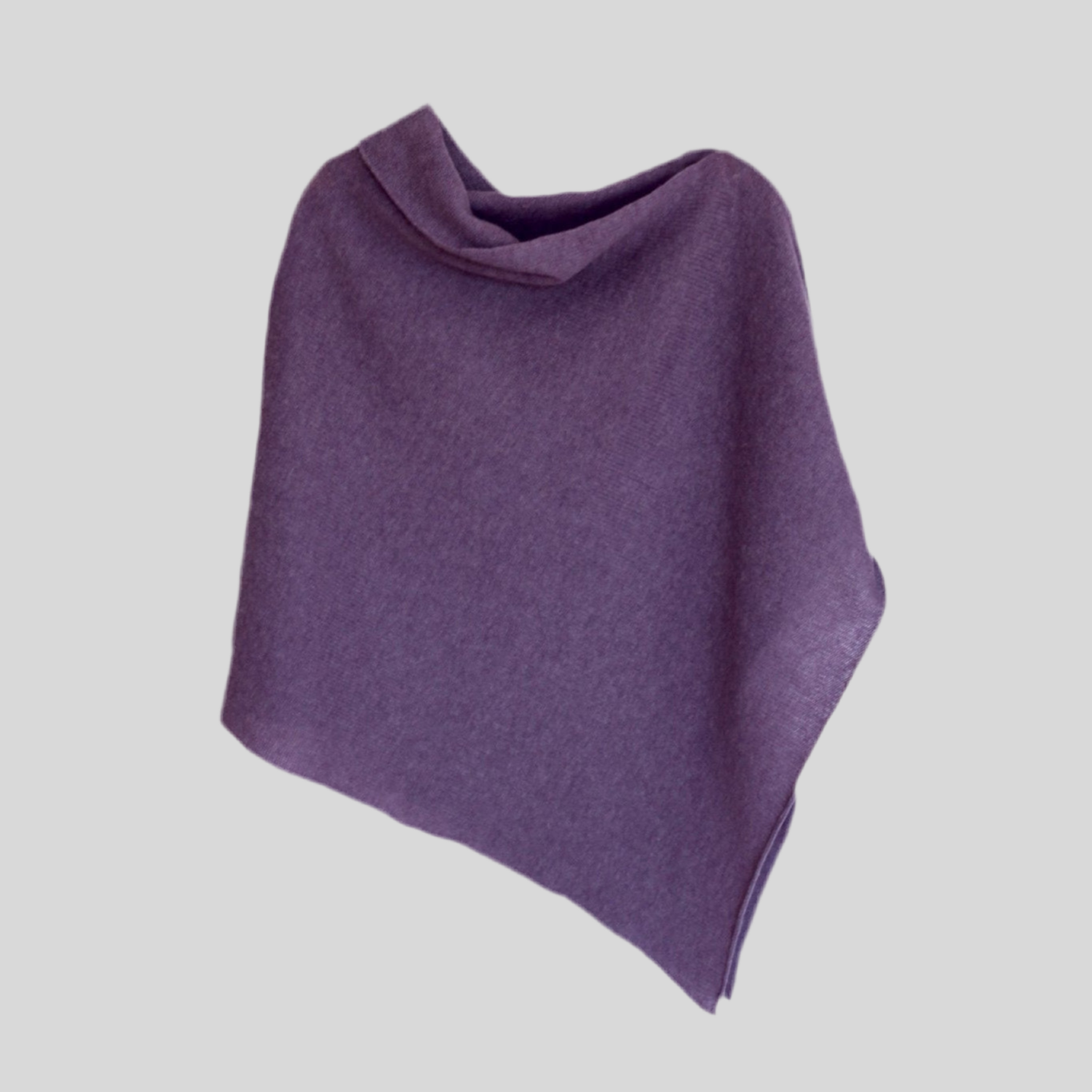 Poncho amethyst merino lambswool