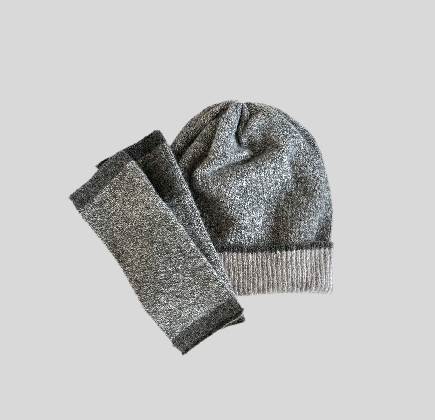 Gift set- Hat and mittens soft marled merino lambswool