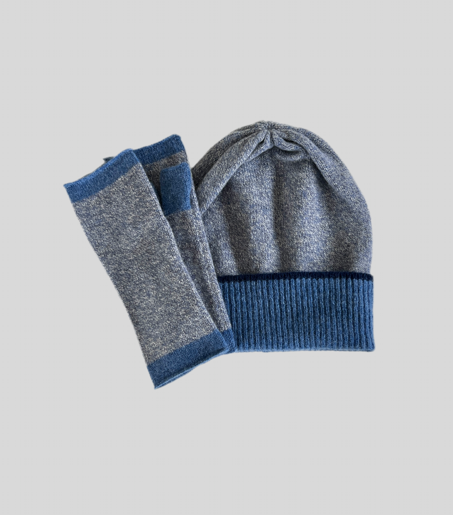 Gift set- Hat and mittens soft marled merino lambswool