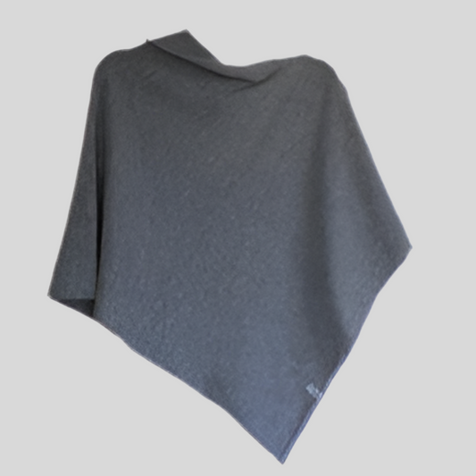 Poncho uniform grey merino lambswool