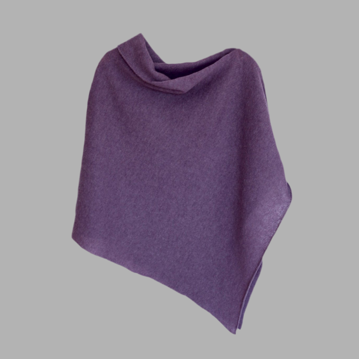 Poncho amethyst merino lambswool
