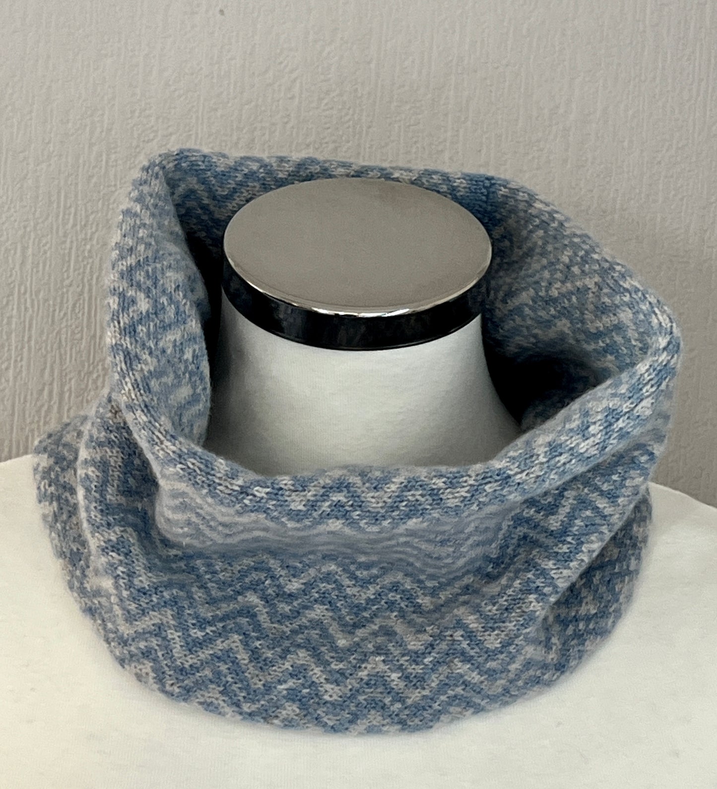 Neck warmer, cowl, snood with fair isle pattern soft merino lambswool
