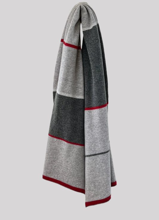 Shawl / scarf, wrap merino lambswool with a touch of colour