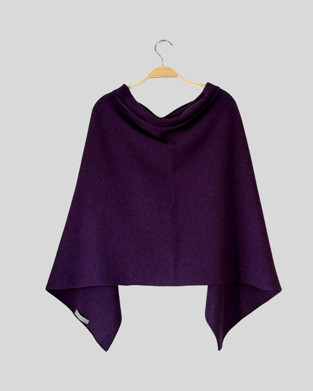 FinesseKnits lupin purple merino lambswool poncho