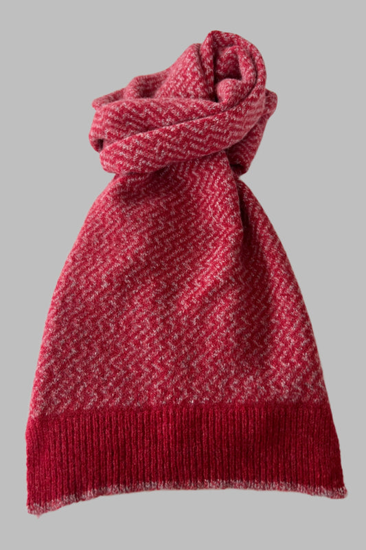 FinesseKnits marled merino lambswool berry red and silver grey