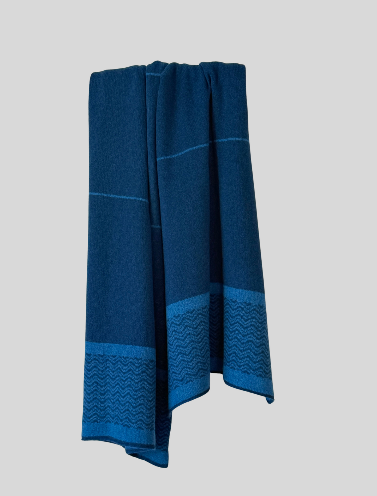 Shawl scarf wrap malabar blue and neptune wave pattern and stripes