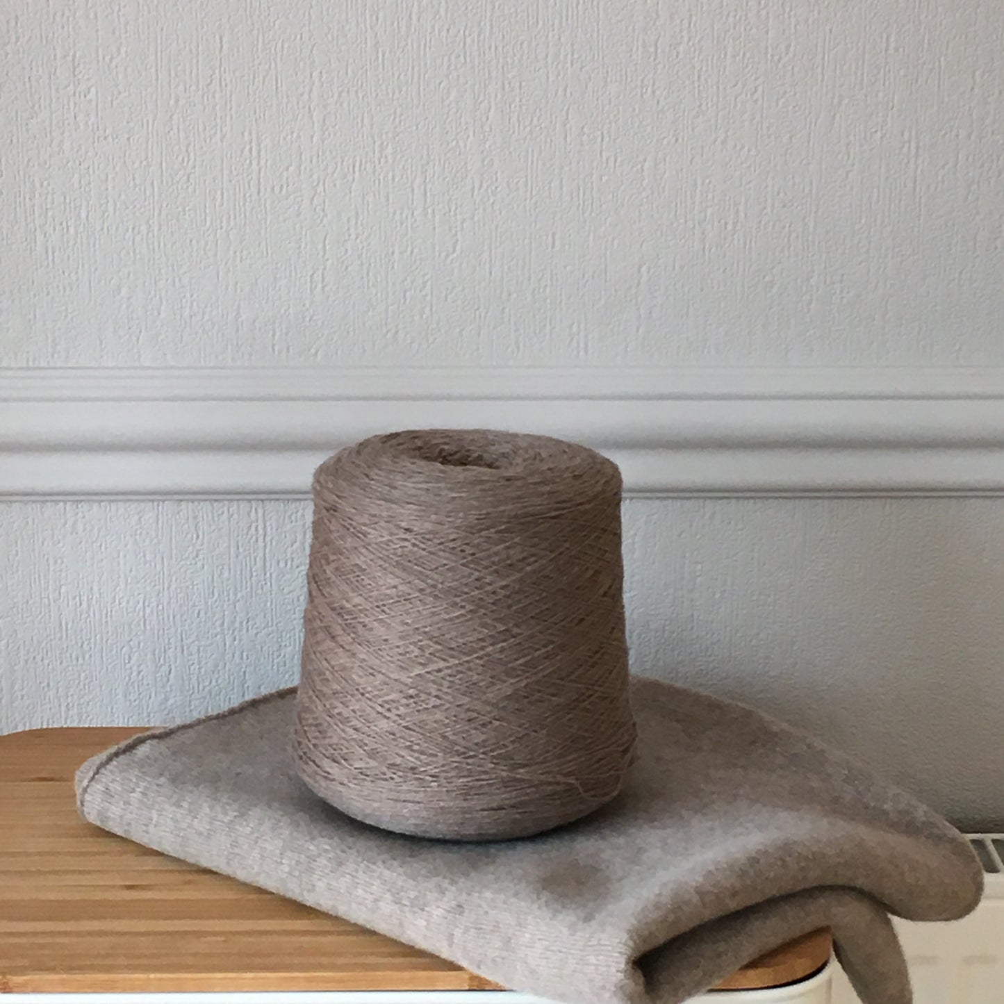 Poncho light mushroom brown  merino lambswool