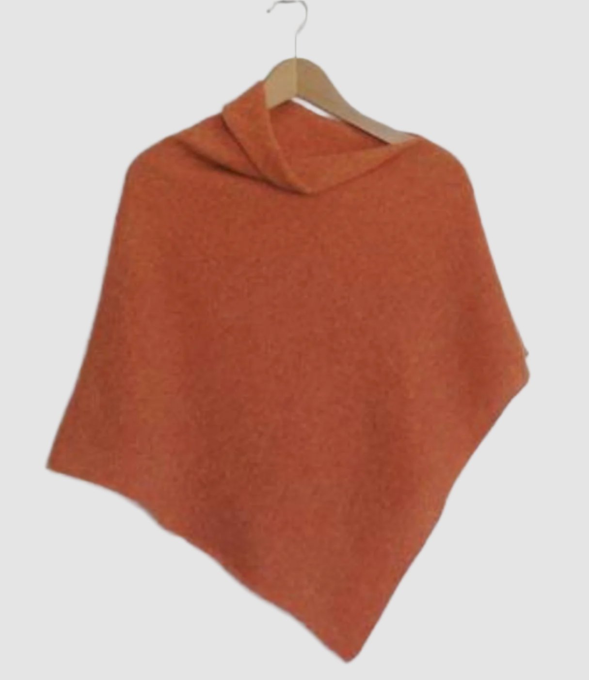 Poncho orange merino lambswool