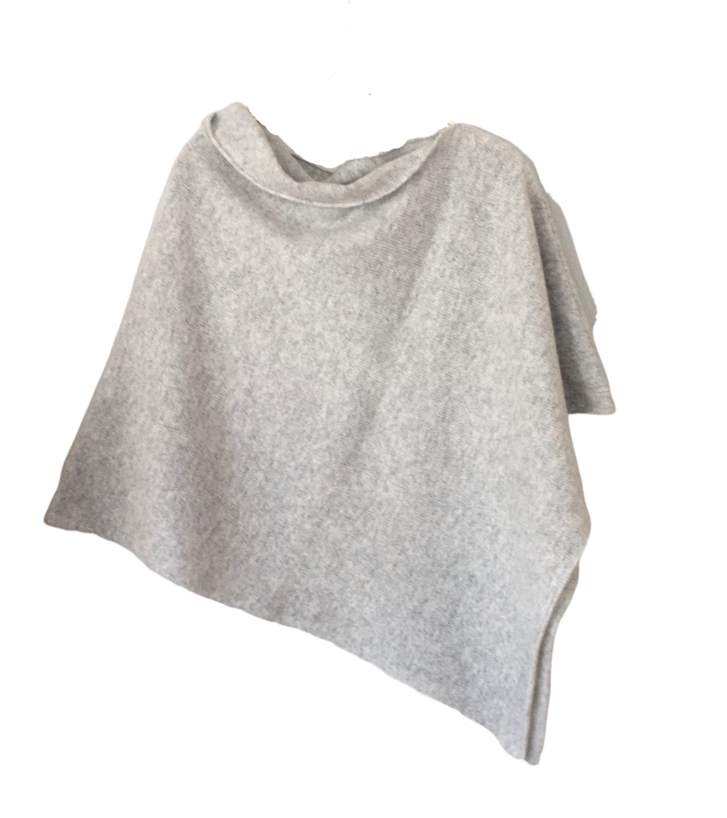 Poncho silver grey merino lambswool