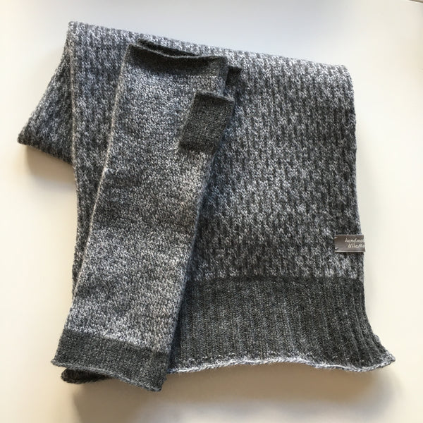 Mittens - Knitted fingerless mitts with contrast trims