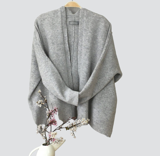Merino lambswool boxy oversized cardigan