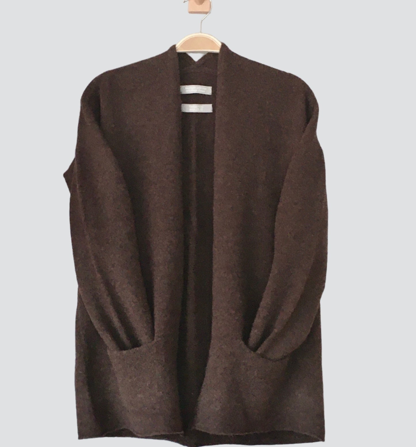 Hickory brown merino lambswool cardigan FinesseKnits