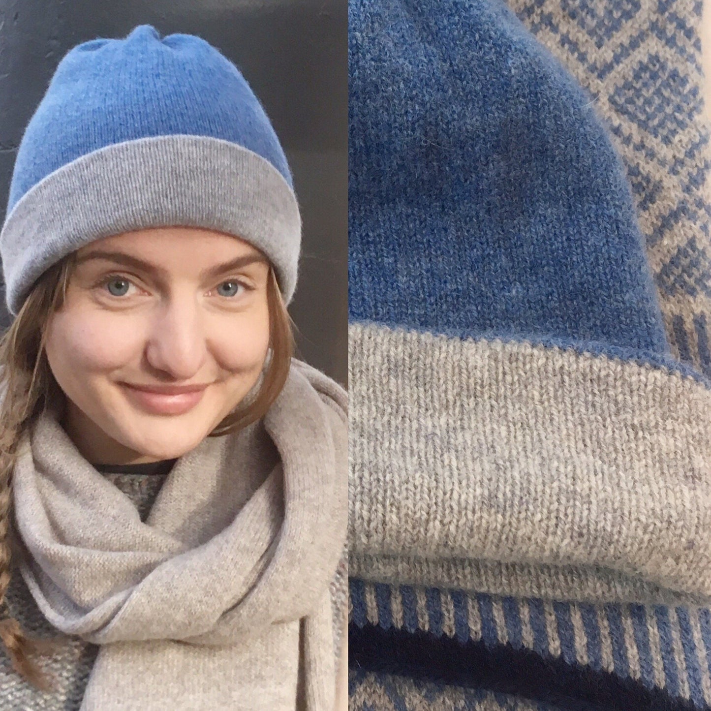 Hat - Reversible beanie hat soft lambswool