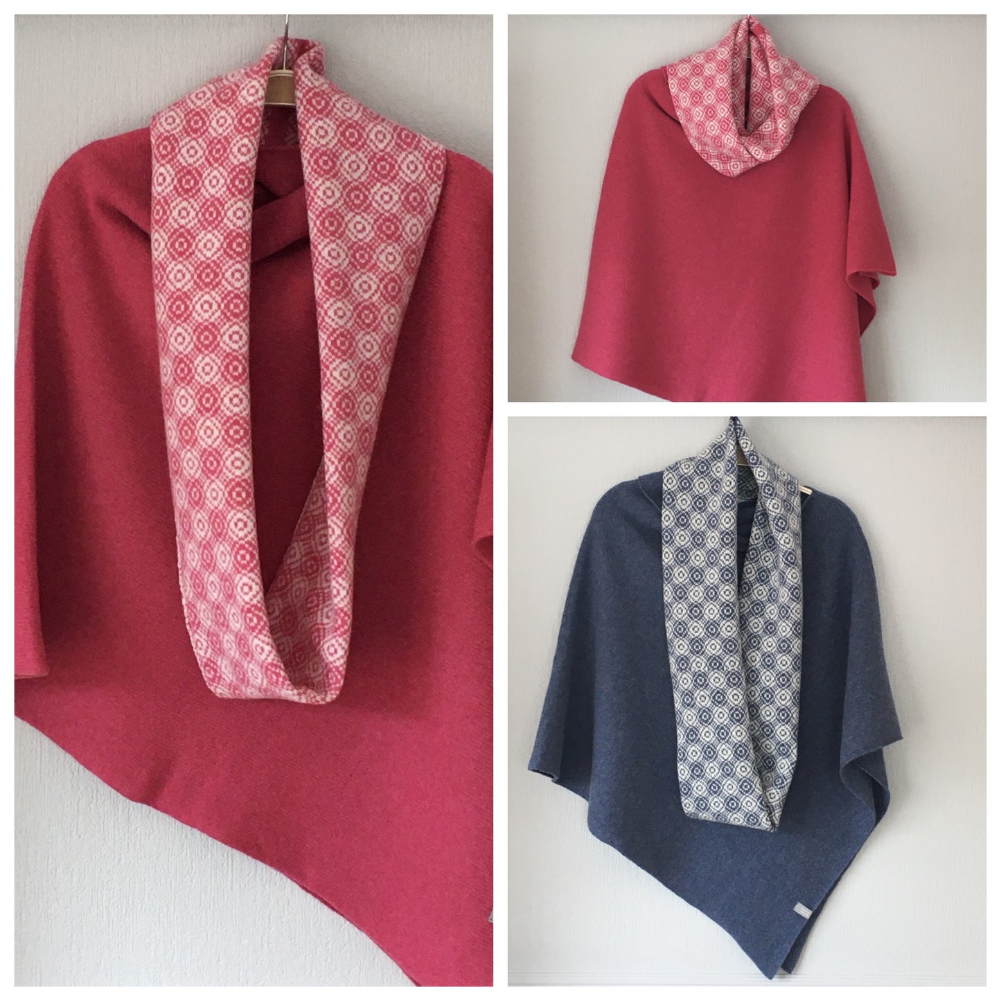 Snood - Infinity Scarf Soft Merino Lambswool Pink and natural white