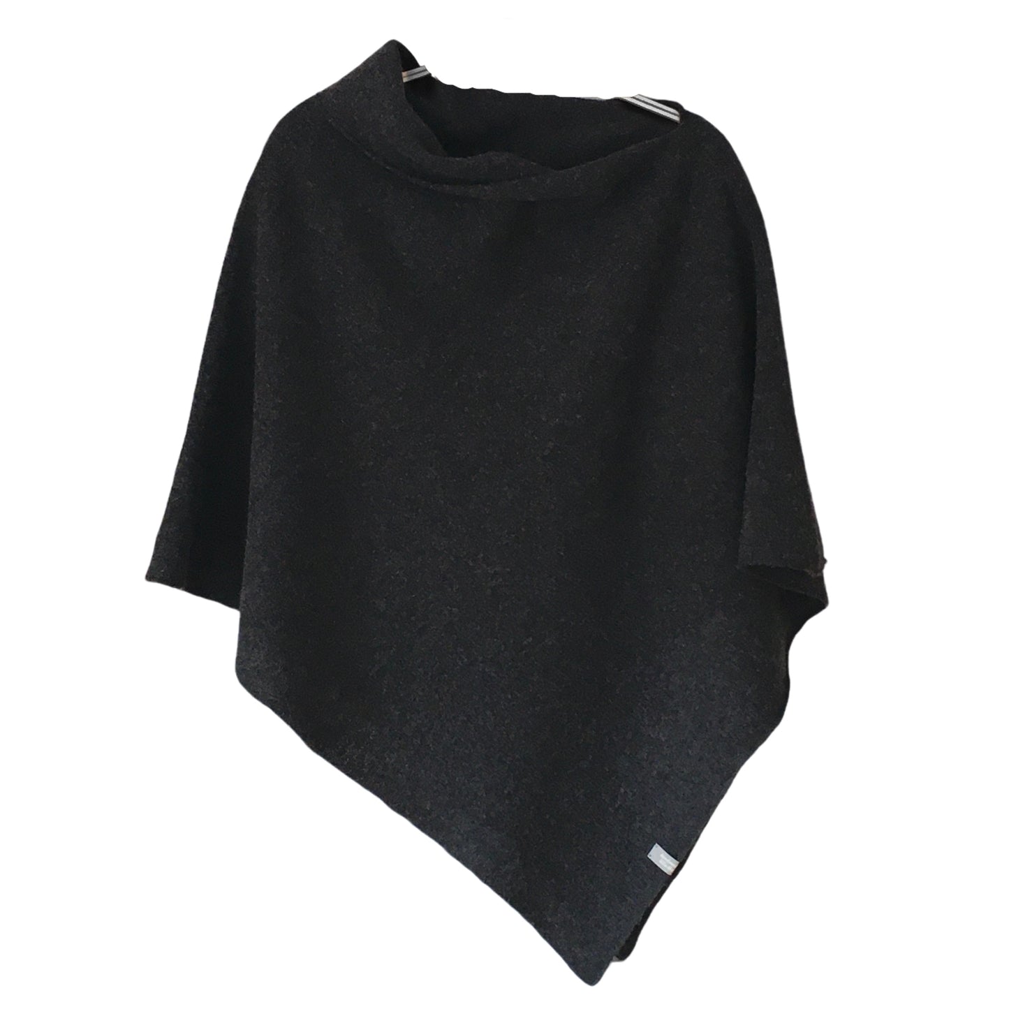 Poncho graphite nearly black merino lambswool