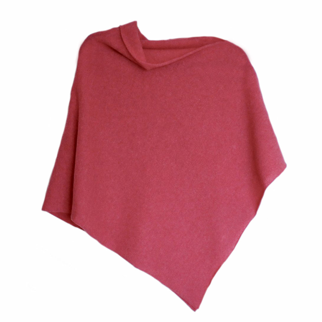 Poncho fuchsia pink merino lambswool