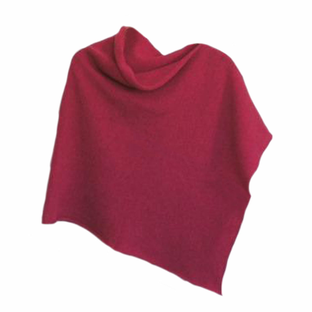Poncho poppy red merino lambswool