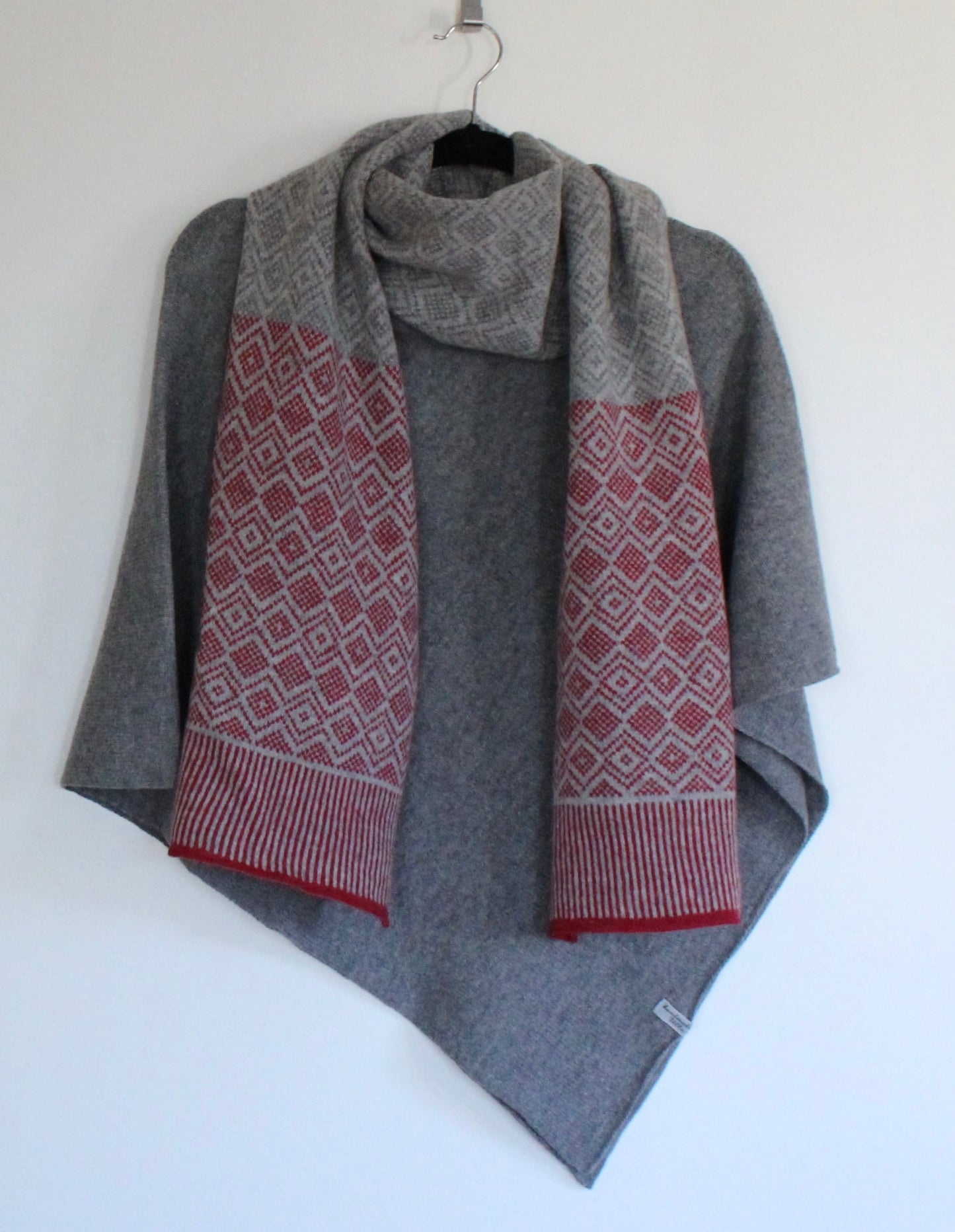 Poncho uniform grey merino lambswool