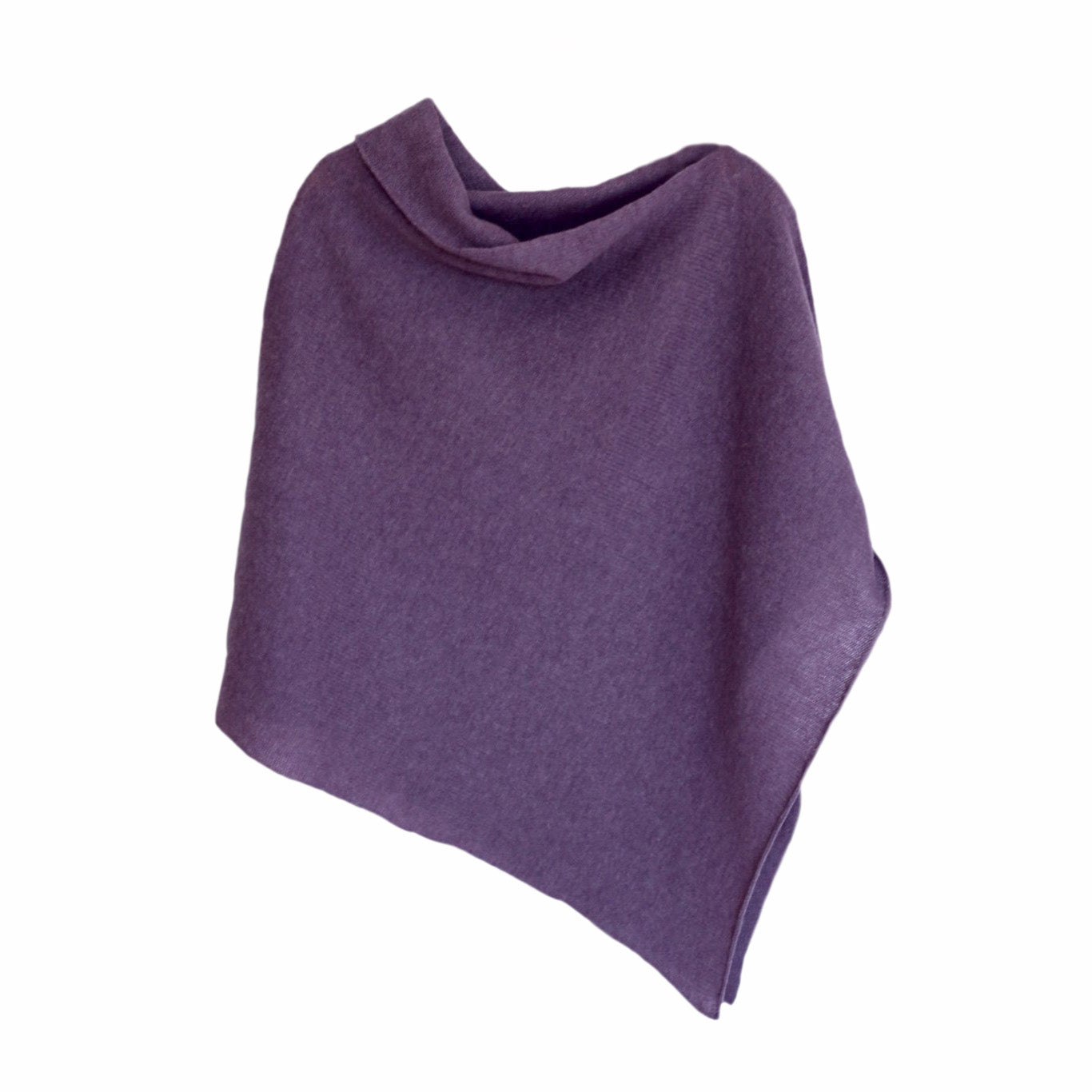 Poncho amethyst merino lambswool