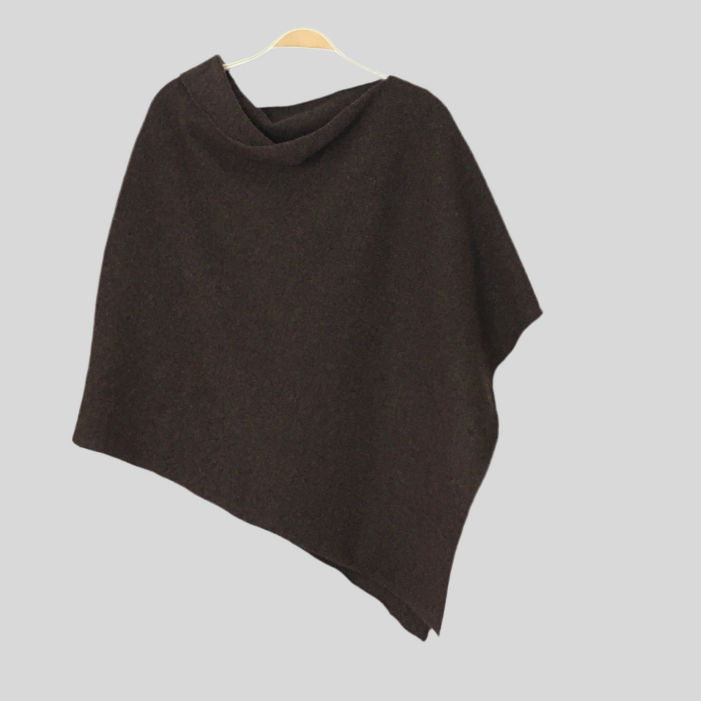 Poncho hickory brown merino lambswool
