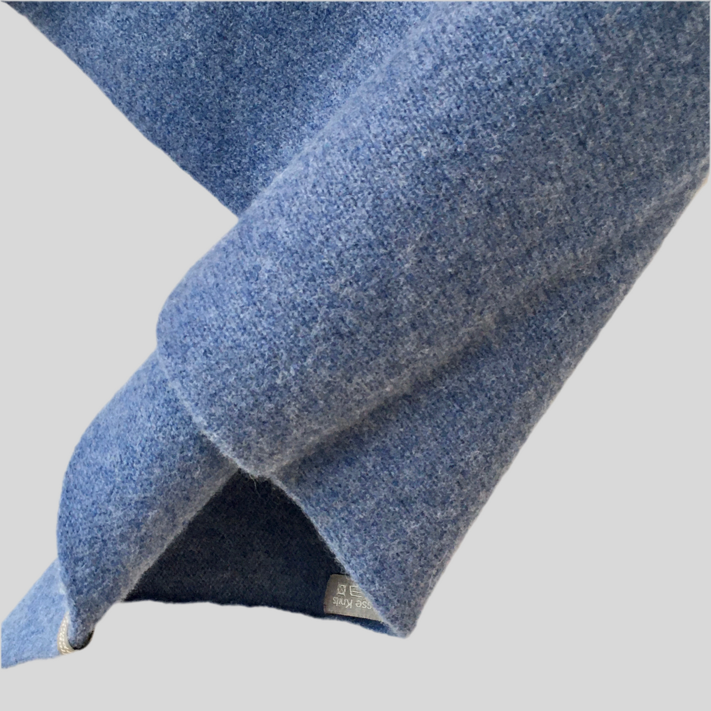 Poncho jeans blue merino lambswool