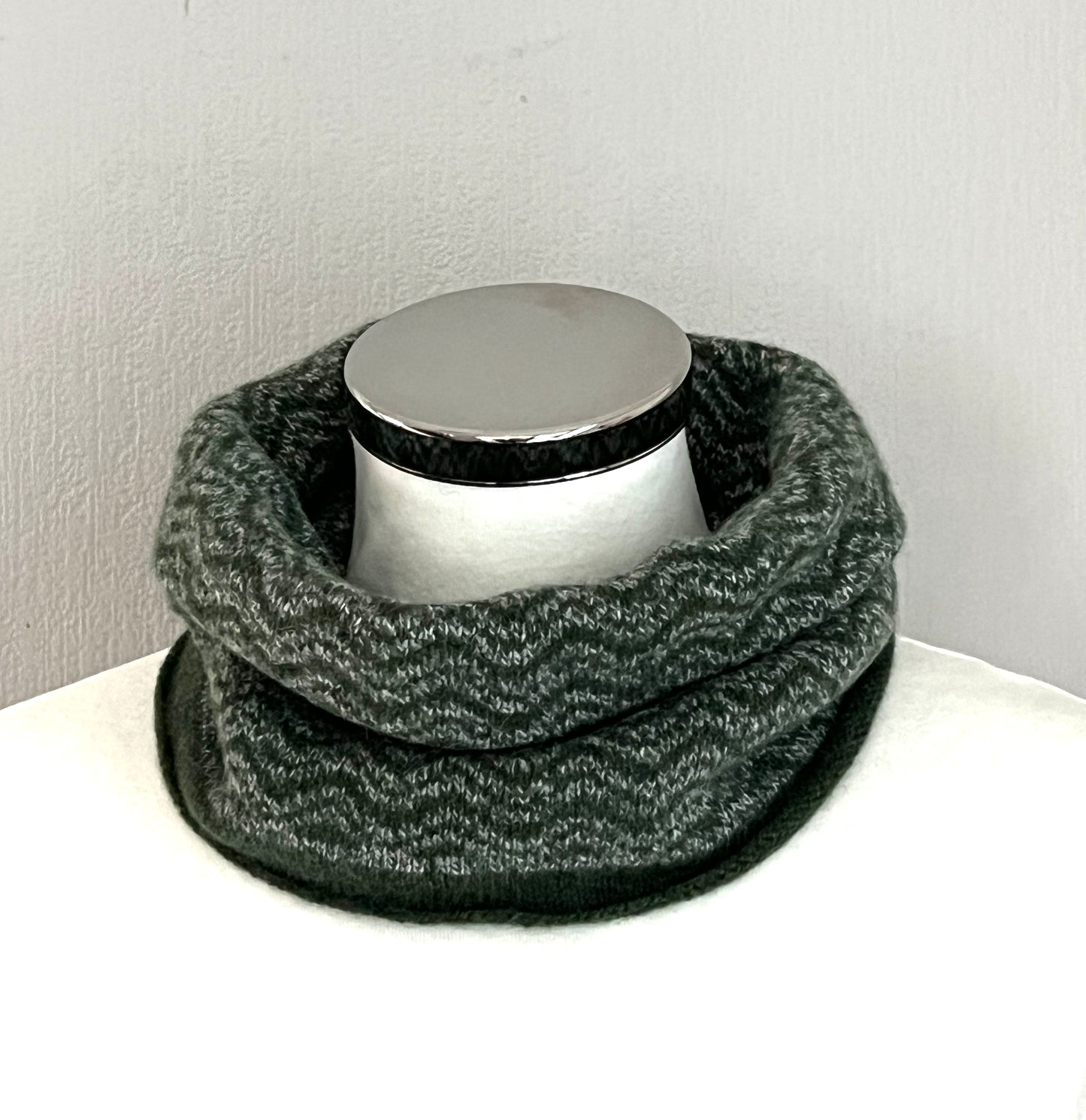 Neck warmer, snood drift pattern soft merino marled lambswool