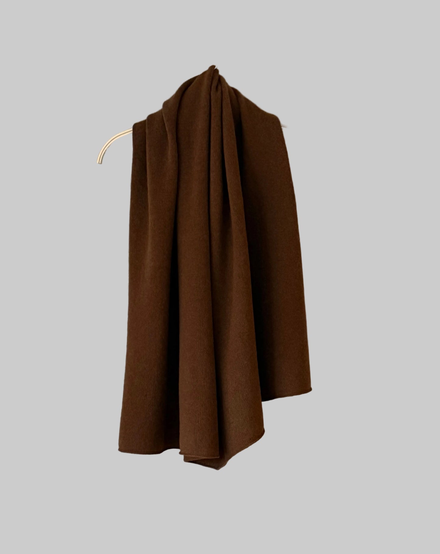 Poncho chocolate brown merino lambswool