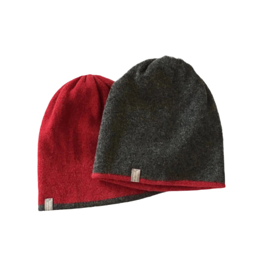 Hat - Reversible beanie hat soft lambswool