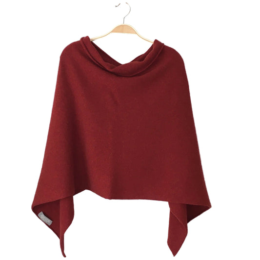 Poncho rust merino lambswool