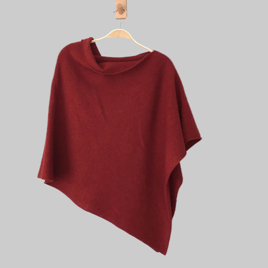 Poncho rust merino lambswool