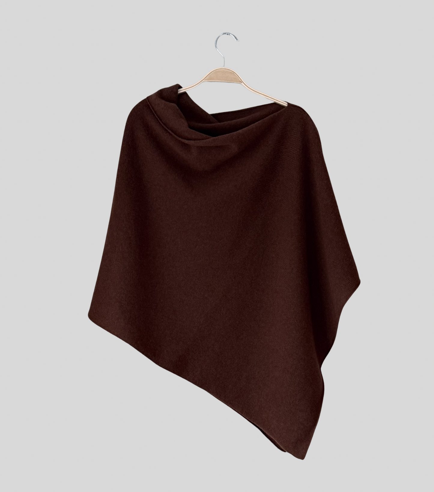 Poncho mustang brown merino lambswool