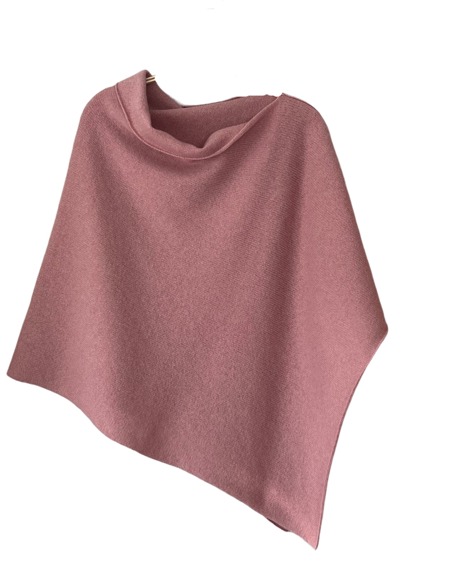 Poncho calamine pink merino lambswool