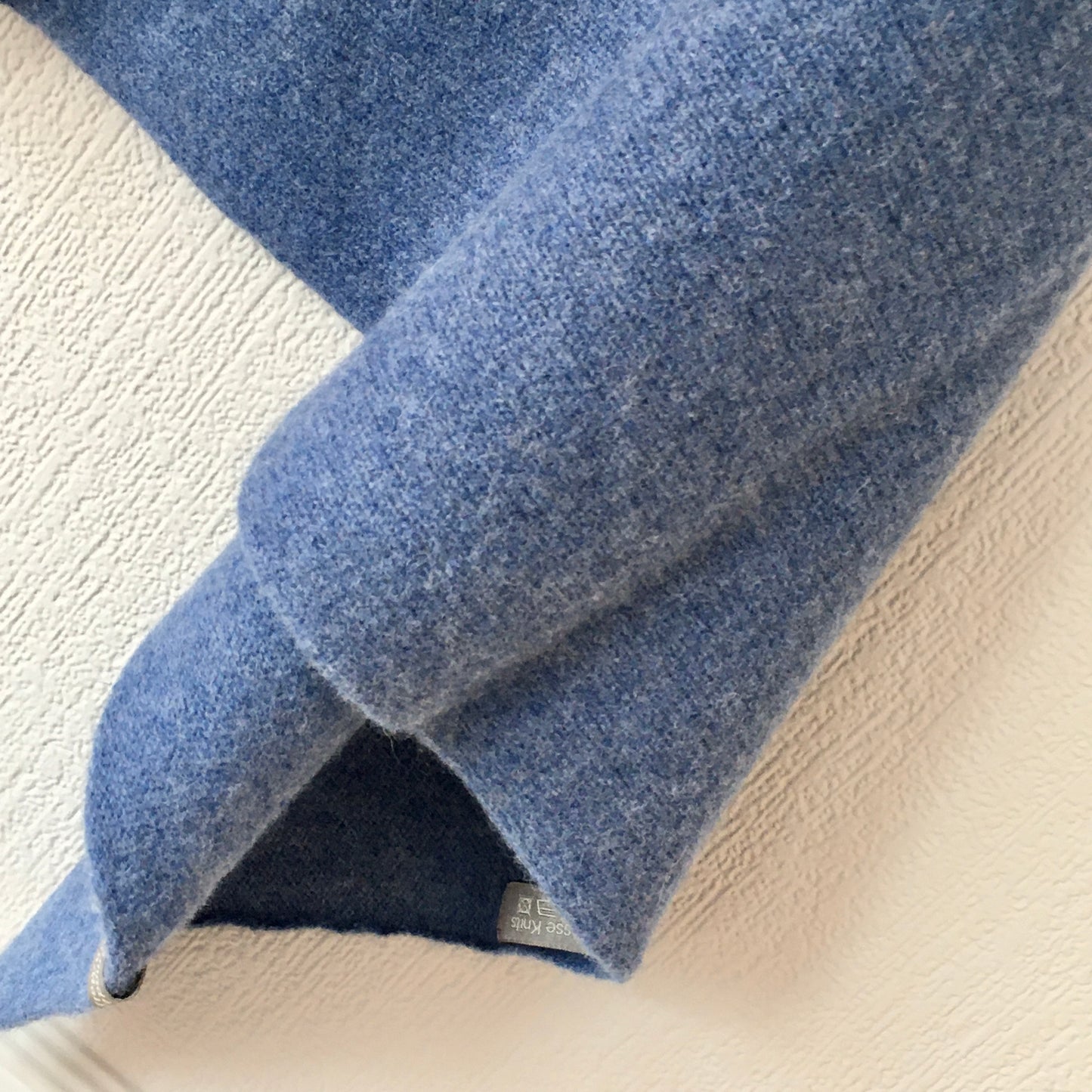 Poncho jeans blue merino lambswool