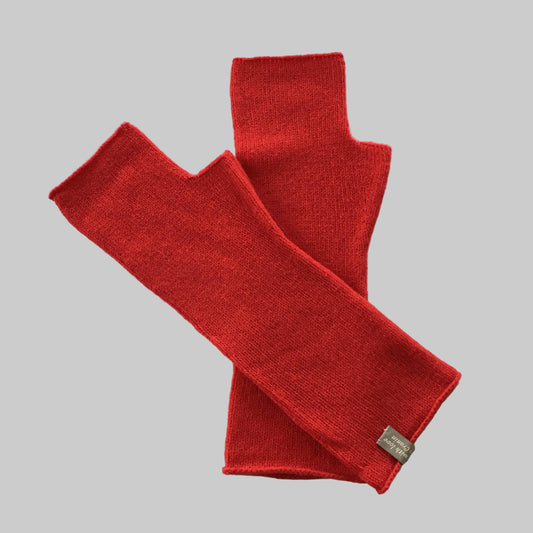 FinesseKnits, poppy red mittens