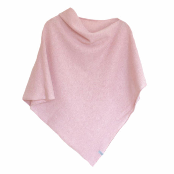 Poncho Soft Morino Lambswool Blush Pink
