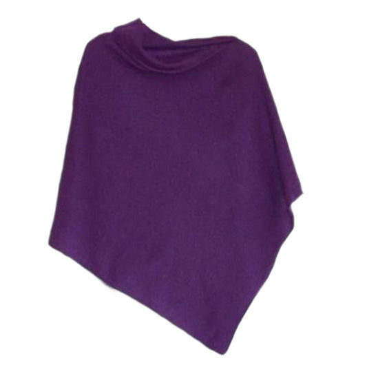Poncho lupin purple merino lambswool